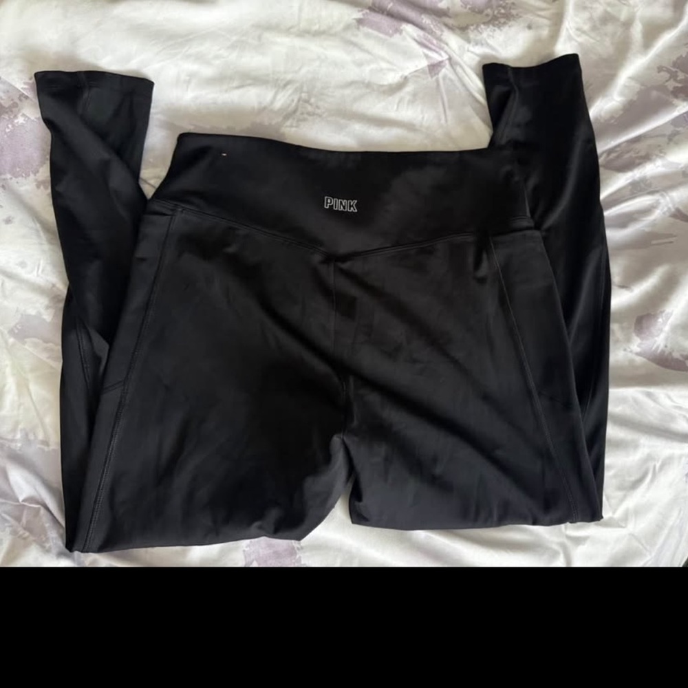 Victoria's Secret Black Leggings with PINK Logo